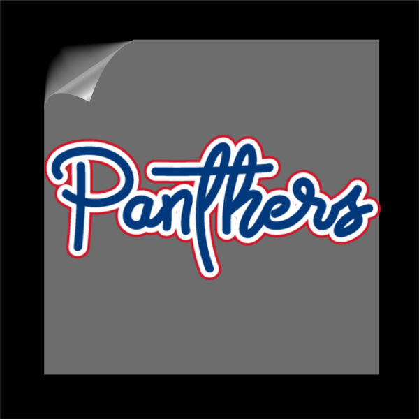 Panthers Cursive  - Small Logo UV DTF Sticker -  Label Size Thumbnail